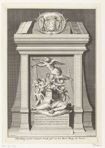 Design for the tomb of Hugo Grotius, who died in 1645