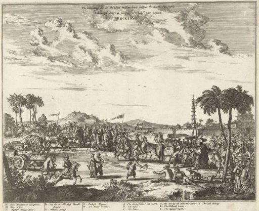 Welcome of the Dutch ambassador from Hoorn outside Peking, 1667