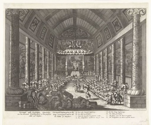 Presentation of gifts to the Emperor of China and the nobles, 1667