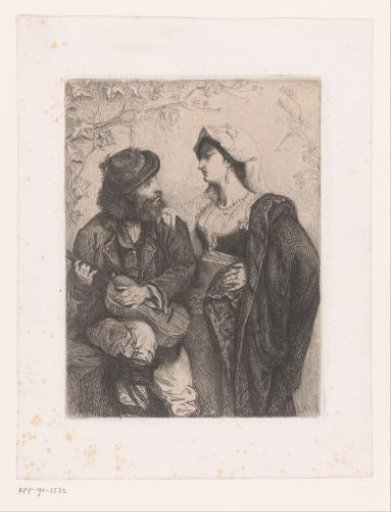 Woman Leaning Her Arm on the Shoulder of a Man with a Guitar