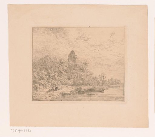Landscape with a ruin by the water