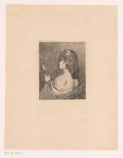 Woman looking in a mirror