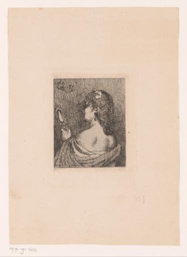 Woman looking in a mirror