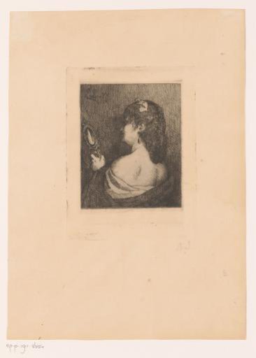Woman looking in a mirror