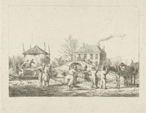Farmers fortifying a road, Siege of Naarden 1813-1814