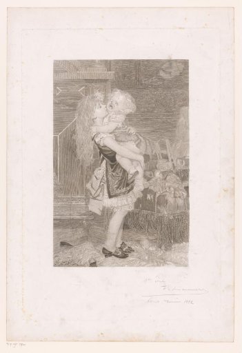 Girl holding a crying child