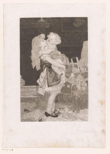 Girl holding a crying child