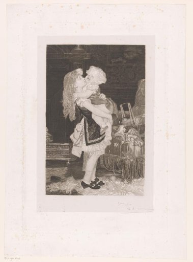 Girl holding a crying child