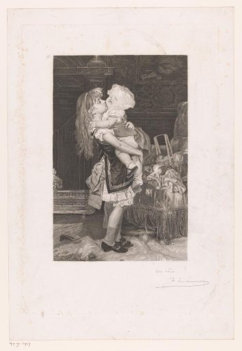 Girl holding a crying child