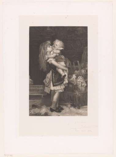 Girl holding a crying child
