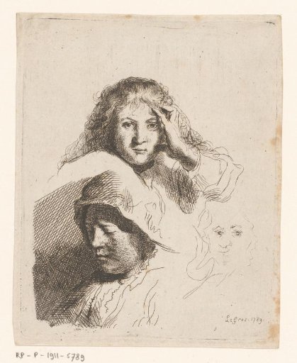 Bust of Saskia van Uylenburgh and two other women