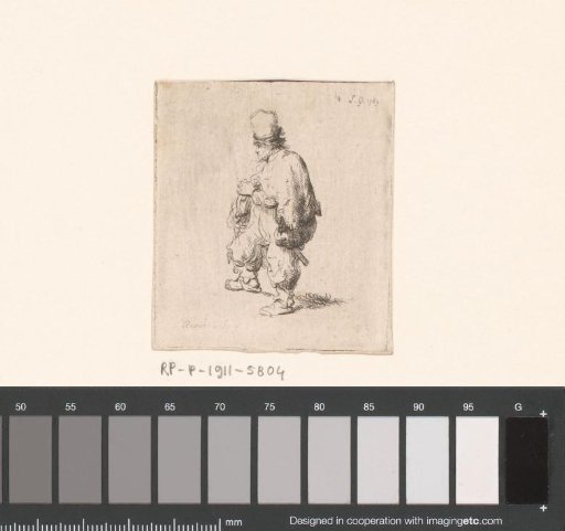Standing man, possibly a beggar