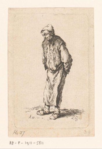Standing man with cap and apron