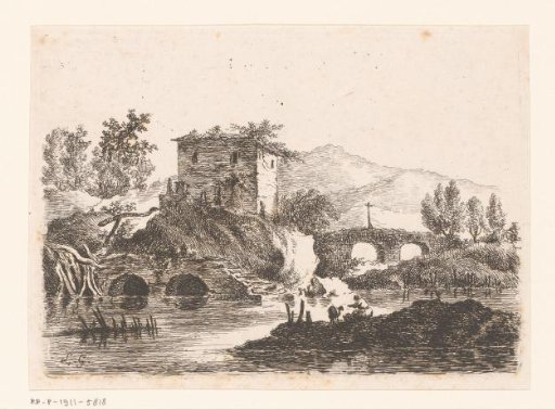 House by a bridge on the water