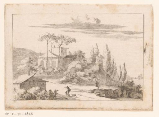 Landscape with walking figures