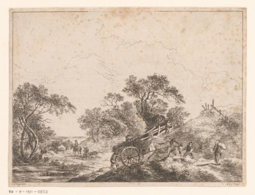 Landscape with travellers with horse and cart