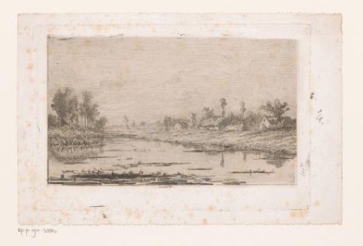 River Landscape with Several Buildings