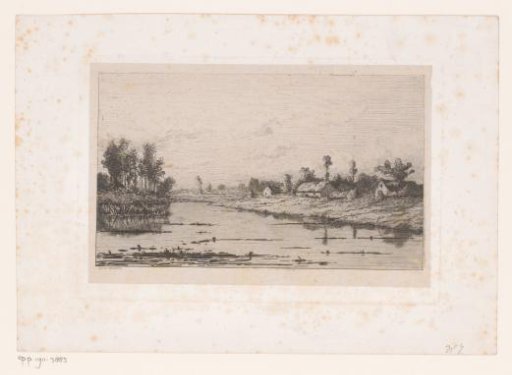 River Landscape with Several Buildings