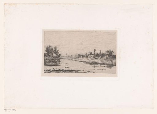 River Landscape with Several Buildings