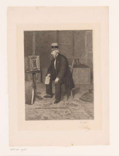 Interior with a Man in a Top Hat Viewing a Painting