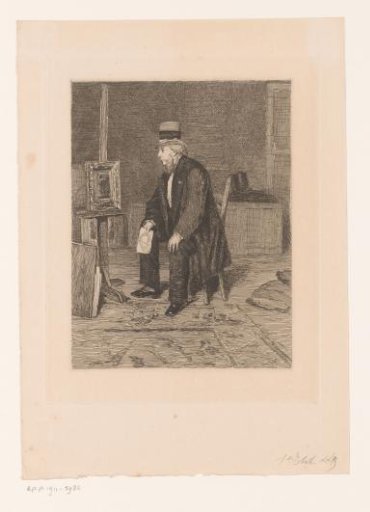 Interior with a Man in a Top Hat Viewing a Painting