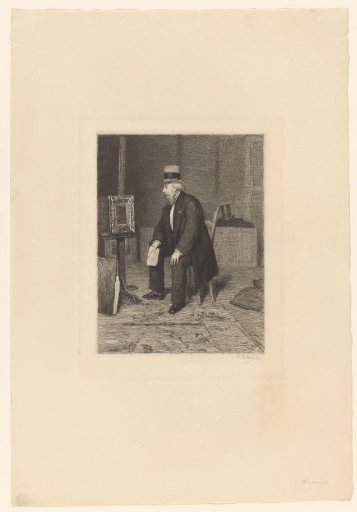 Interior with a Man in a Top Hat Viewing a Painting