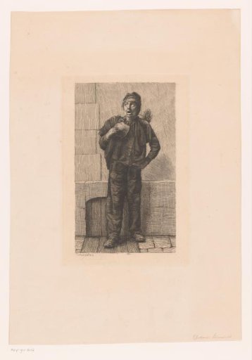Chimney Sweep Standing on the Street in Front of a Facade