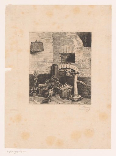 Dog and cat at a water pump