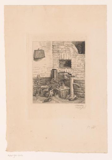 Dog and Cat at a Water Pump