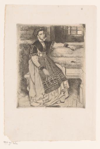 Young woman sitting at the window