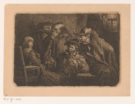 Five soldiers in a guardhouse