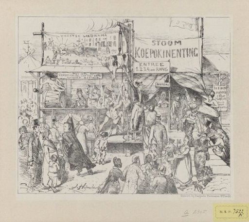 Satirical print on the exaggerated fear in the Netherlands for the smallpox epidemic reigning in Belgium, 1880