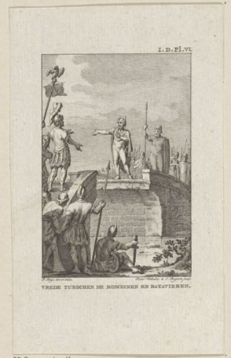 Civilis and Cerialis negotiating on the broken bridge, 70