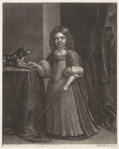 Portrait of a boy with a dog