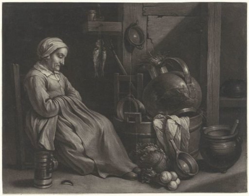 Sleeping Maid in a Kitchen
