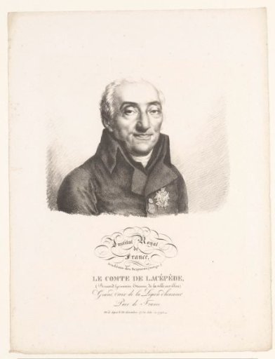 Portrait of the naturalist Bernard Germain de Lacépède
