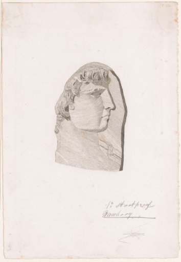 Head of a man, fragment of a sculpture