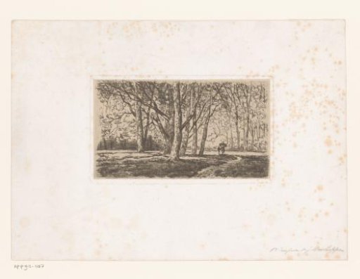 Gatherer Walking with a Child by the Hand Through a Forest