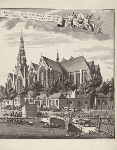 View of the Oude Kerk in Amsterdam