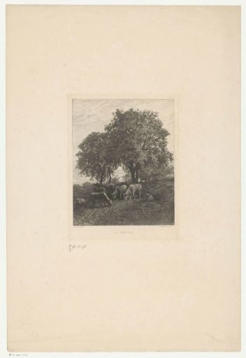 Resting cowherd in a landscape