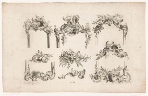 Mirror frames with floral motifs