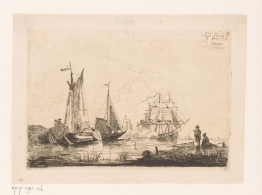 Salvo shots at the sailing out of the three-master Macassar