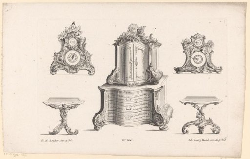 Cabinet and two tables