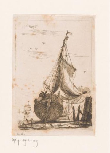 Fishing boats being tarred