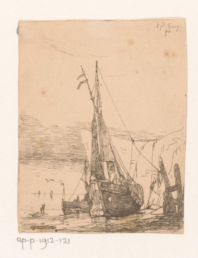 Moored sailing ships