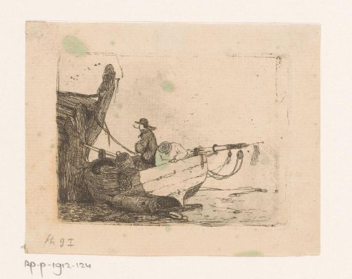 Two men in a skiff