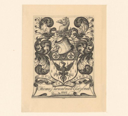 Ex libris of Thomas Swanbrook Glazebrook