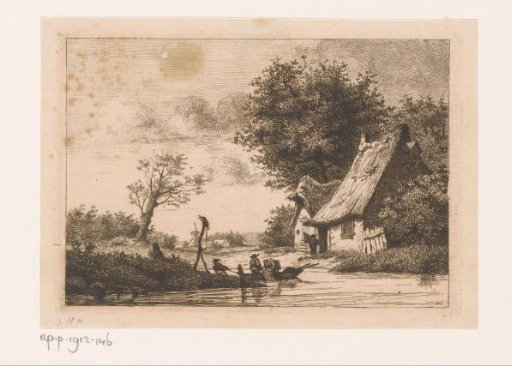 River view with fishermen at Kruibeke