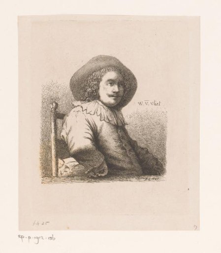 Portrait of an unknown man on a chair