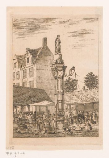 Fountain on the Old Fish Market in Antwerp